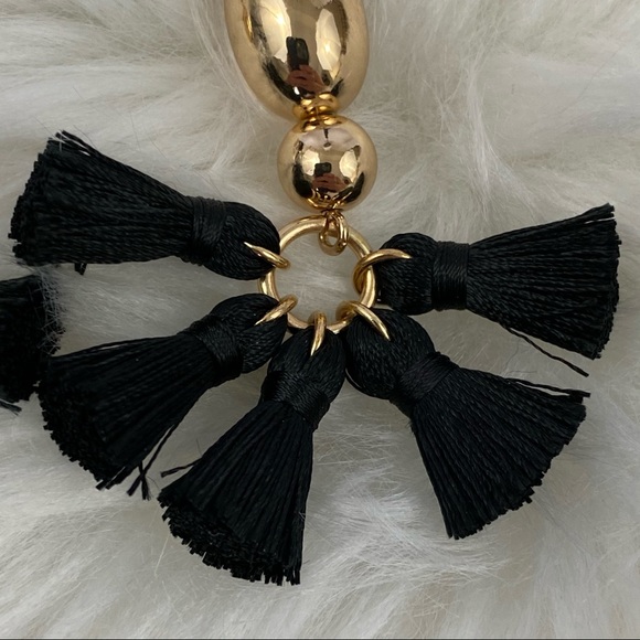 4/$20 SUGARFIX by BaubleBar Black Tassel Earrings - Picture 3 of 4